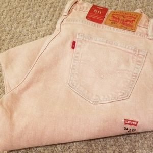Mens Pink 511 Slim Levis